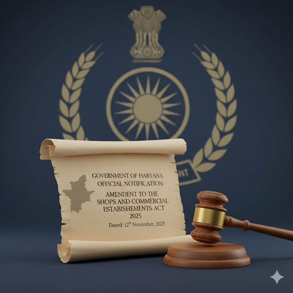 Notification of the Haryana Shops and Commercial Establishments (Amendment) Ordinance, 2025